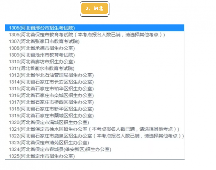 2020考研河北报考点