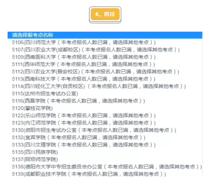 2020考研四川报考点